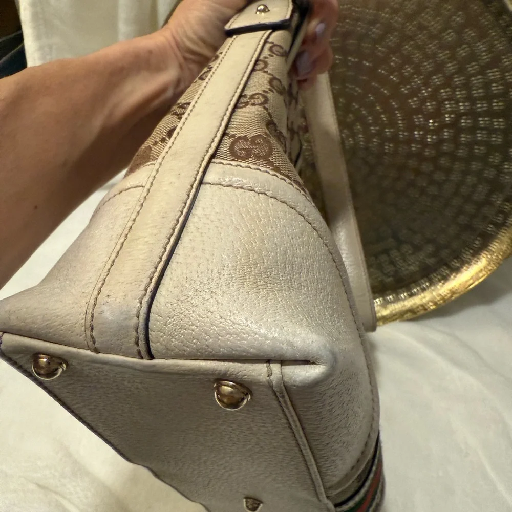 Gucci Beige and Green Women's Bag - Picture 8 of 12